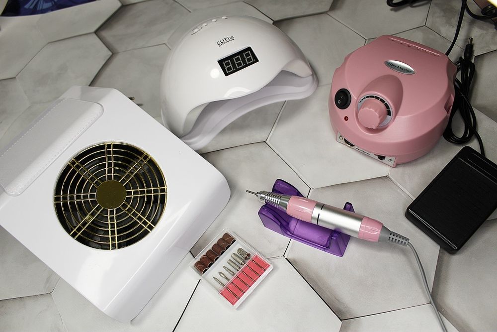 Акция‼️Набор для маникюра ZS 601 45000 об Лампа Sun 5 48W Вытяжка 40w