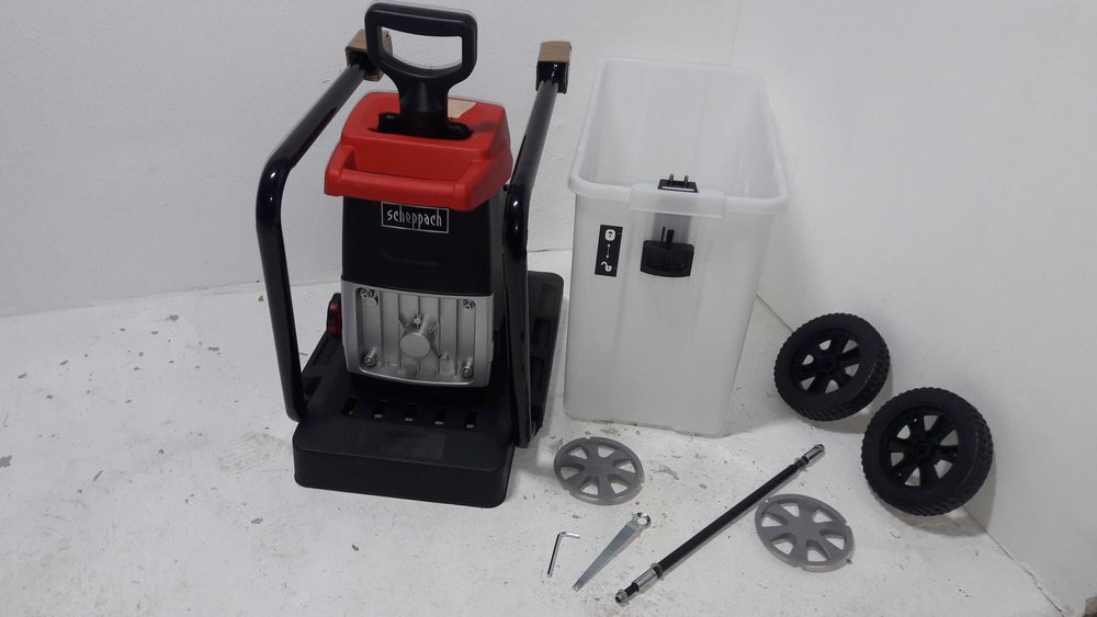 NOWY Frezowy rozdrabniacz do gałęzi Scheppach GS60 Z koszem