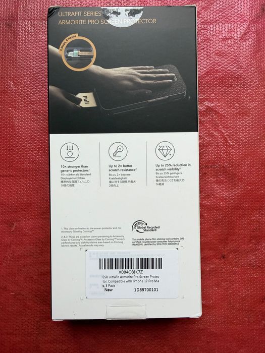 ESR Szkło hartowane Ultrafit Armorite Pro 3-pack do iPhone 17 Pro Max