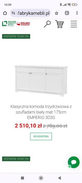 Meble Emperio plus dwa nowe blaty