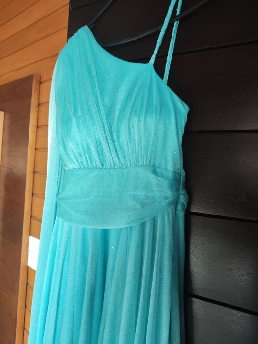 Vestido longo azul Tiffany