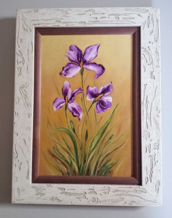 Quadro c/ moldura | pintado a óleo | 40,5 cm (alt) x 30 cm (larg)