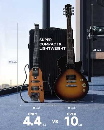 DONNER HUSH-X NATURAL gitara elektryczna + pokrowiec + akcesoria