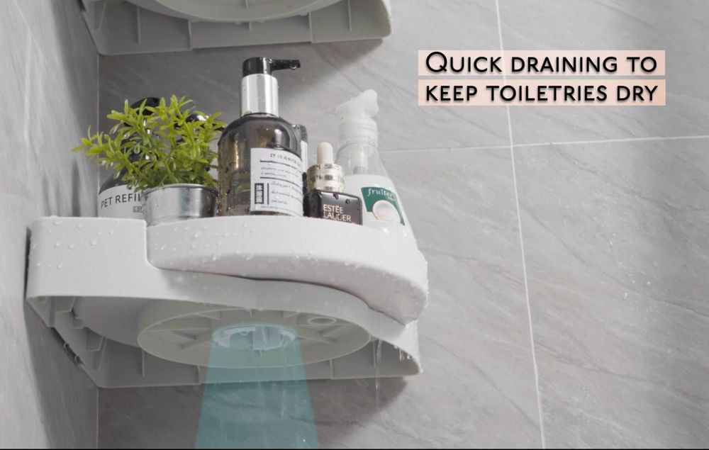 LAMU Set of 2 Rotating Corner Shower Organizer 360º64584770145027124