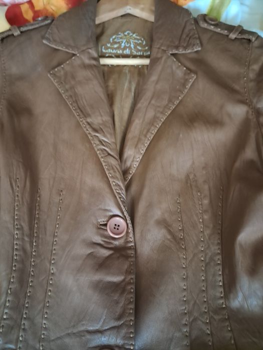 Kurtka żakiet marynarka damska skóra naturalna 36