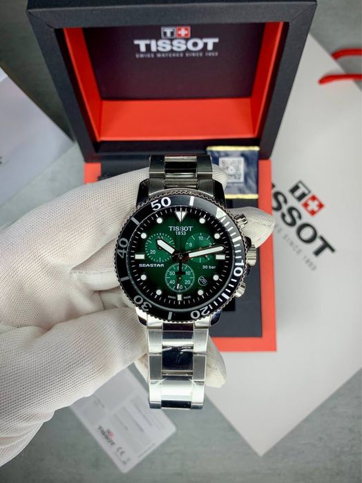 TISSOT Seastar 1000 зелений T120.417.11.051.01 Seastar 1000 дайвер хронограф