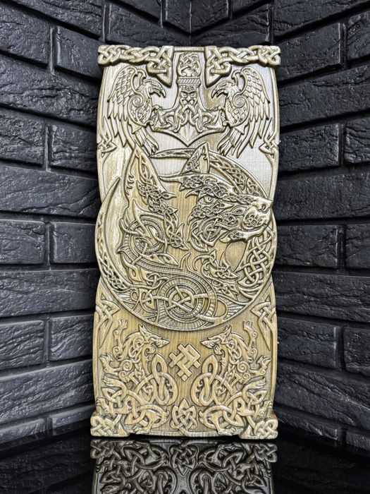 Эксклюзивные резные деревянные нарды в стиле викингов