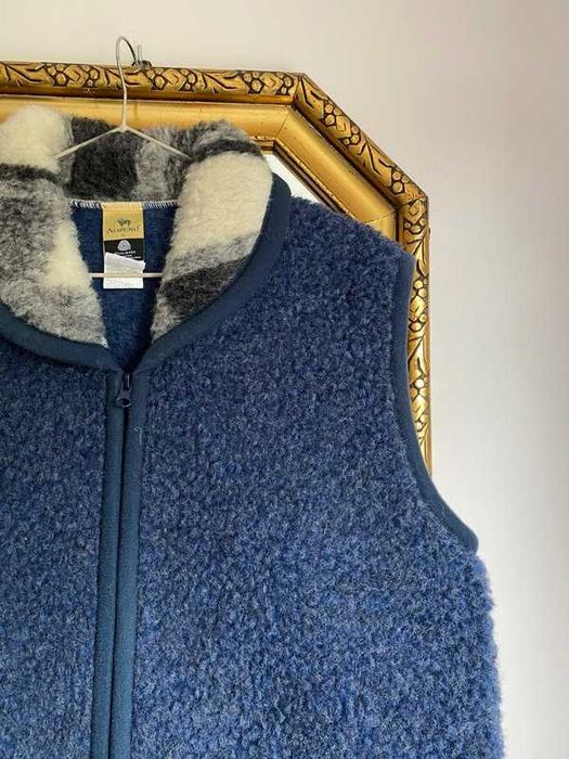 Kamizelka bezrękawnik nie merino wełna wełniana alwero wool granatowa