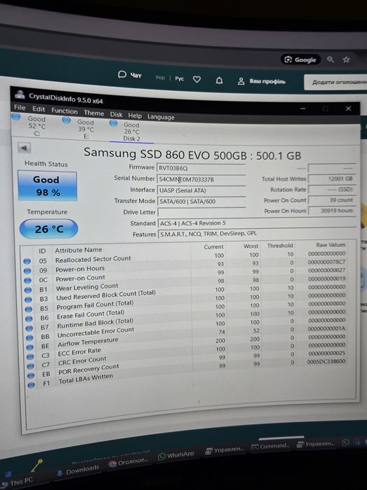 Samsung evo 850 860 ssd 500gb