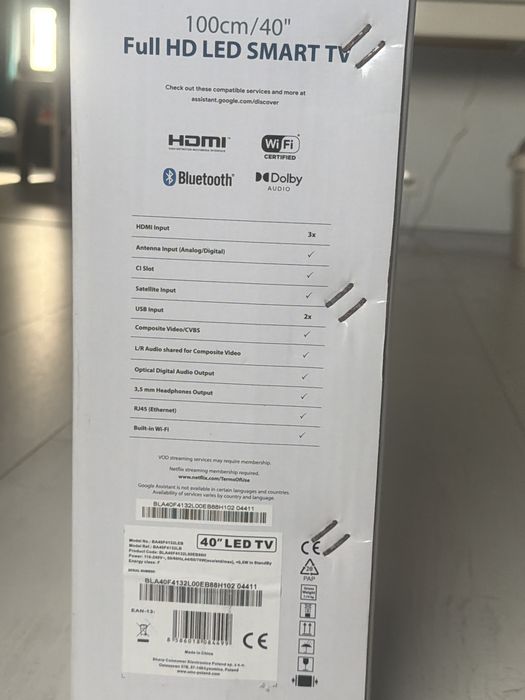 Telewizor Blaupunkt 40” Android TV Smart – WiFi Netflix YouTube