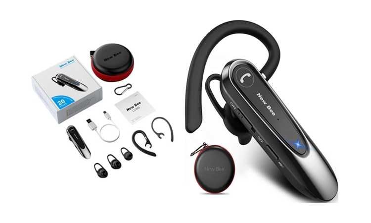 Oryginalna słuchawka New Bee LC-B45 profesjonalna biznesowa Bluetooth z podwójnym mikrofonem V5.0 zestaw głośnomówiący 20 godzin rozmów z wyciszeniem