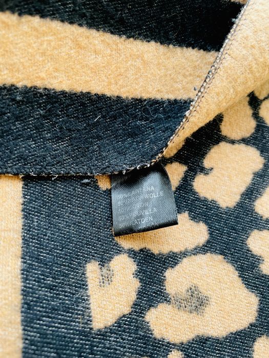 Piękny ciepły gruby szalik w panterkę (50% wiskoza + 50% bawełna)