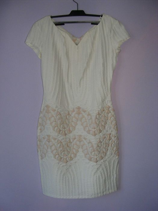 186 elegancka damska sukienka z rękawkiem prosta rozm 36