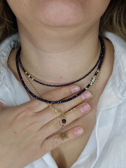 Zestaw naszyjników z kamieni naturalnych Noc Kairu