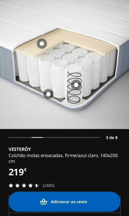 Colchão IKEA Vesteroy 140x200