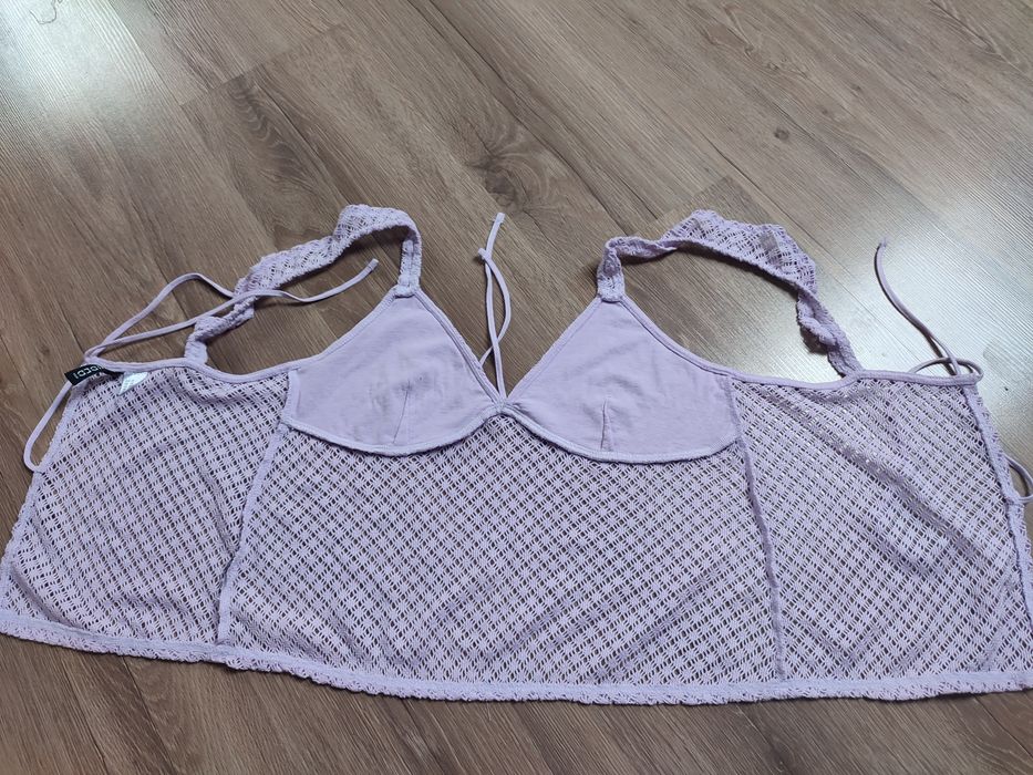 Top lila siatka rozmiar XS H&M