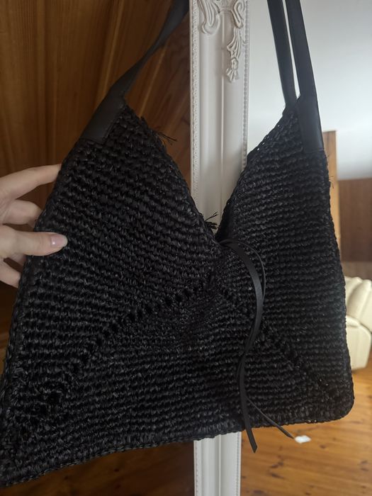 Плетена сумка з рафіі Massimo Dutti