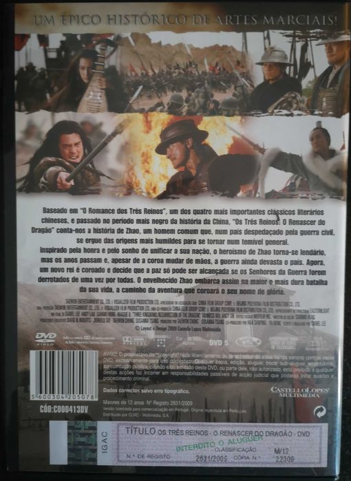 DVD "Os Três Reinos - O Renascer Do Dragão"