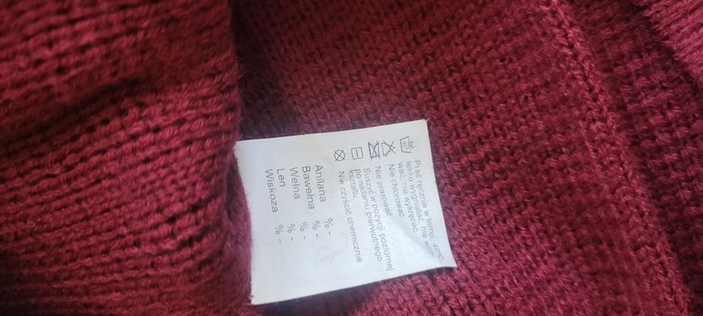 Nowy, bordowy swetr damski