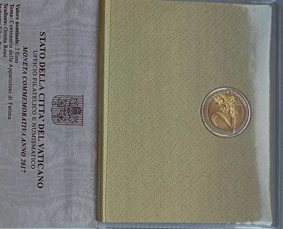 2 Euros Proof Vaticano 100 anos Aparições de Fatima