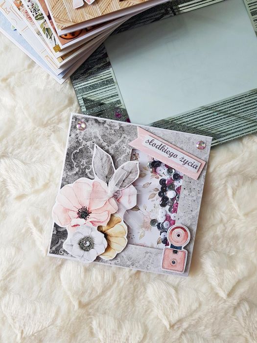 Elegancka kartka ślubna "słodkiego życia" (shaker card)
