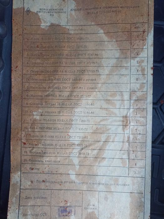 Набір інструментів радянський СССР