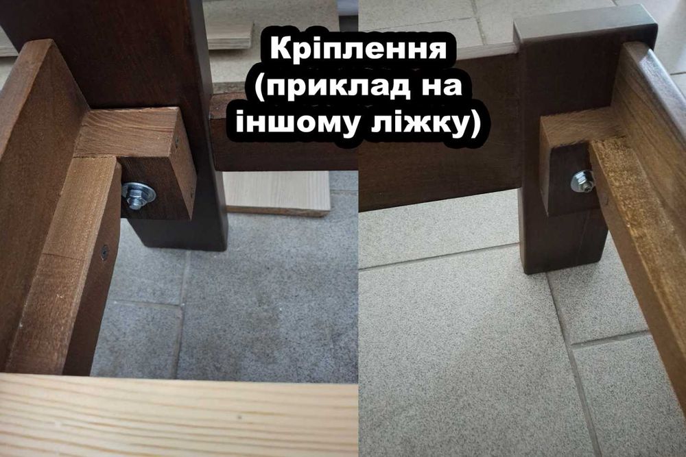 Двоспальне дерев’яне ліжко з вільхи «Ахіллес» 160×200 см Ручна робота