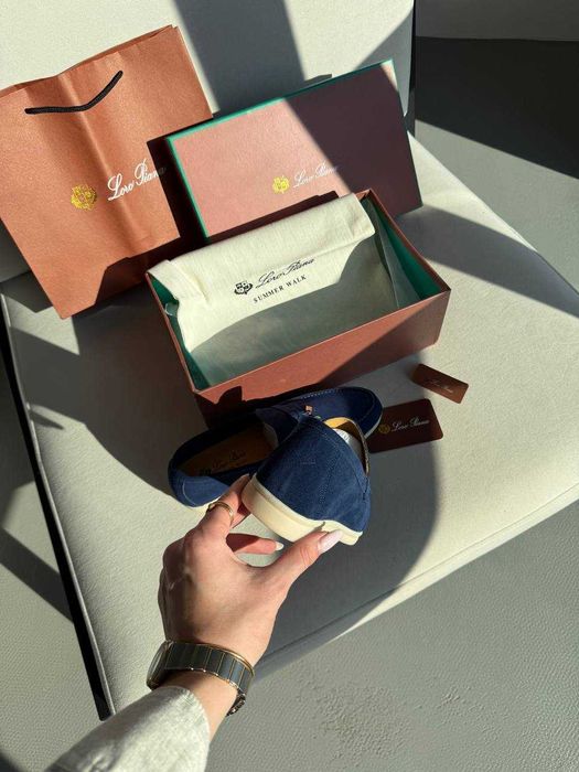 Лофери Loro Piana Loafers Navy Blue premium u2