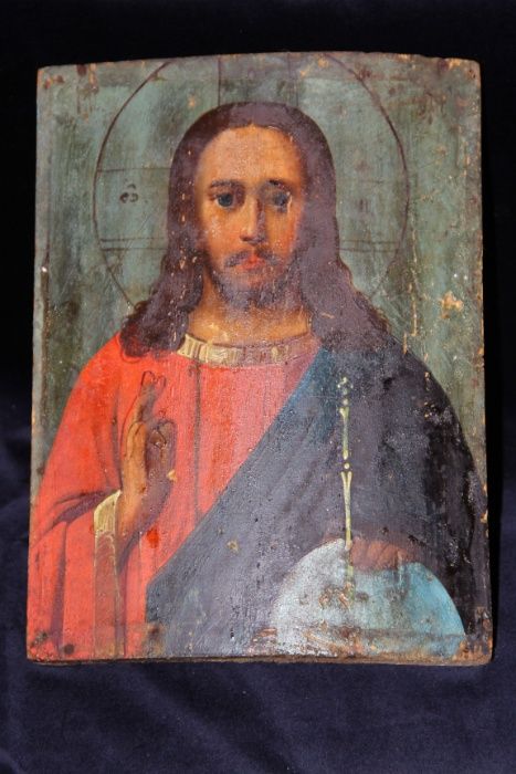 Икона Спас Вседержитель (Пантократор), нач. XIX в. 22х16 см, доска