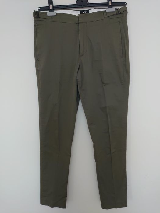 Bawełniane eleganckie spodnie khaki H&M