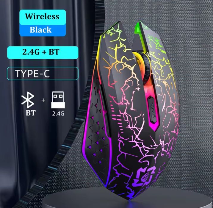 Бездротова ігрова комп'ютерна миша з підсвічуванням 2.4G + Bluetooth