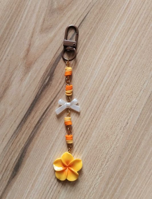 Breloczek handmade kokardka kwiatek