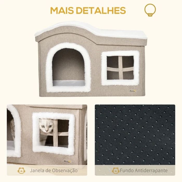 PawHut Casa Dobrável para Gatos