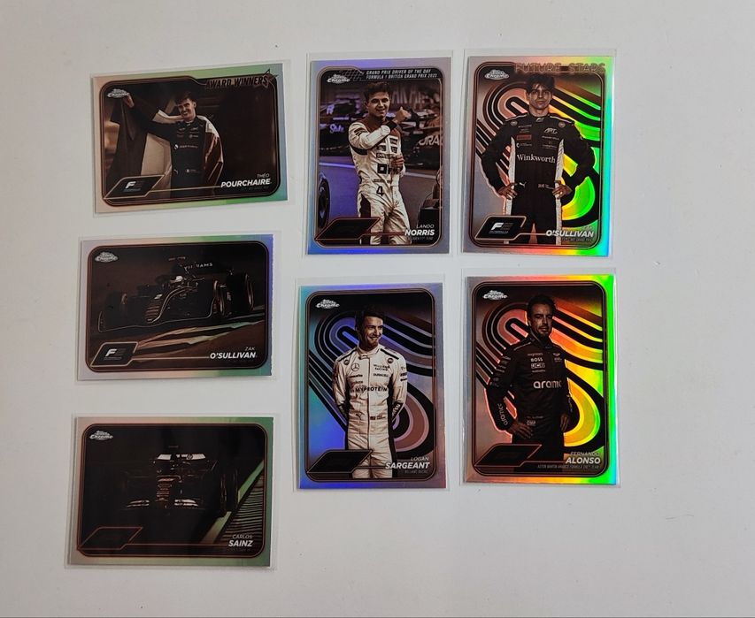 12 Cartas Topps Chrome F1 + 3 Numeradas