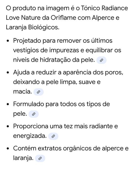 Tónico de Rosto com Alperce e Laranja Biológicos Oriflame