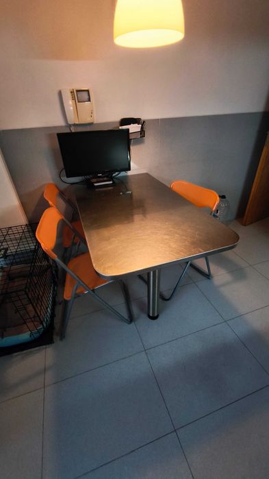 Móveis de cozinha,banca inox + mesa de apoio