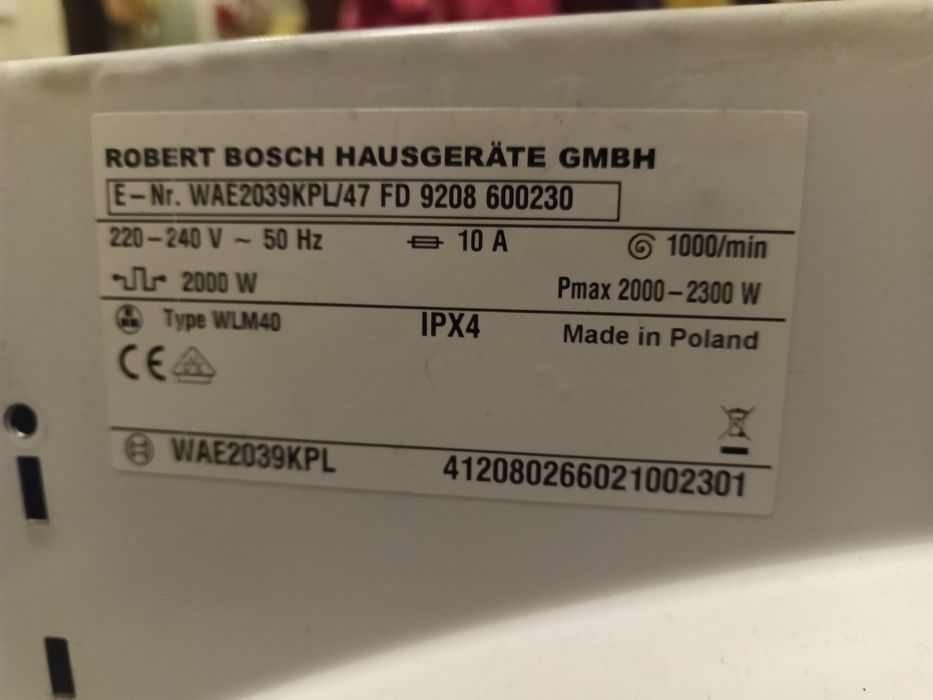 Pralka Bosch maxx 7,  serie 4, Vario Perfect, touch control