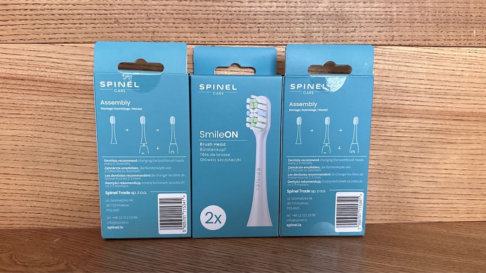 Końcówki do szczoteczki SPINEL SmileON 6 szt. Nowe