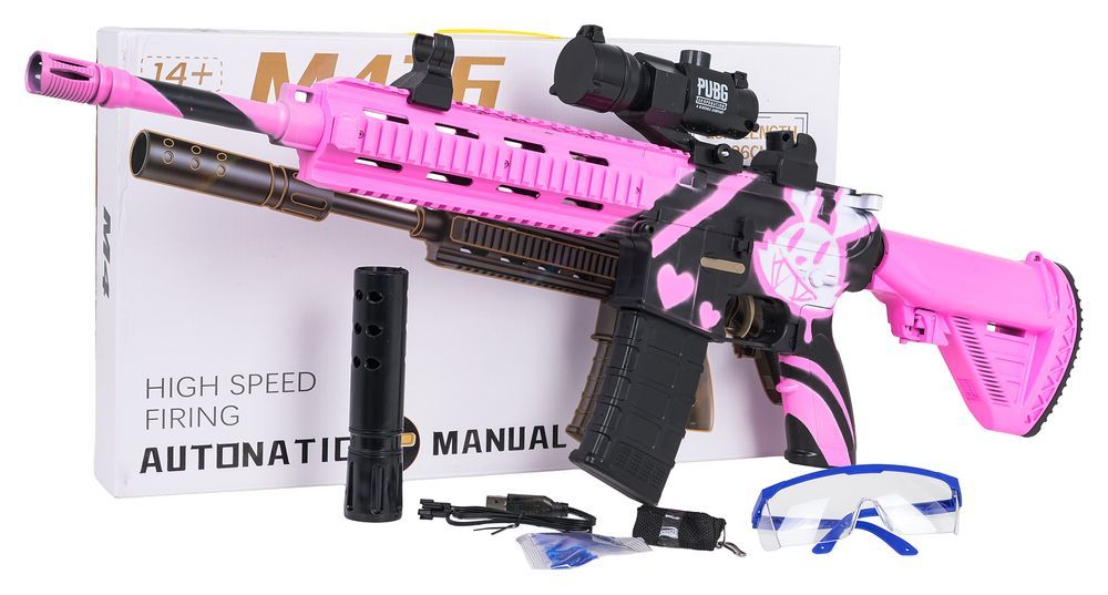 Karabin M416 Różowy Na Kulki Wodne + Akcesoria