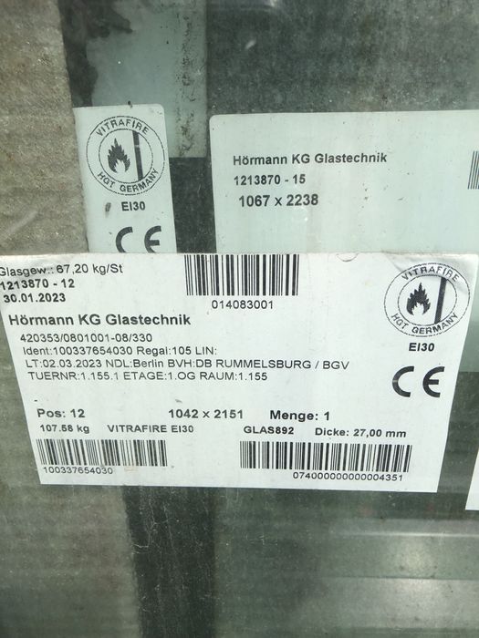 Okna drzwi ppoż alu