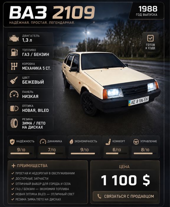 ВАЗ 2109 (1988 г.) 1.3