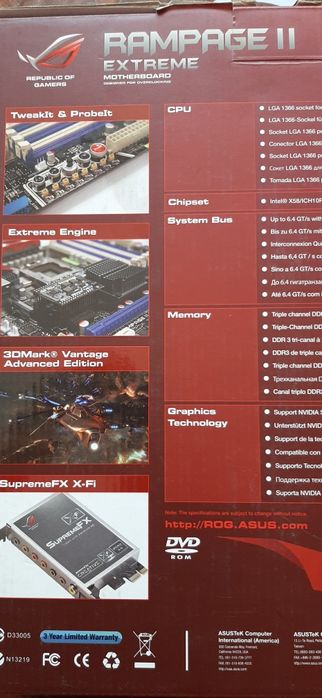 Motherboard asus rampage 2 extreme + xeon x5690 + corsair xm3 12gigas