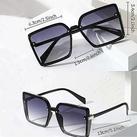 Damskie  kwadratowe okulary przeciwsłoneczne/Uv400/GRATIS Torebka