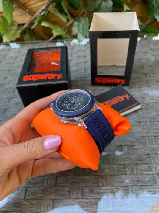 Niebieski Zegarek damski kobiecy  SuperDry Tokyo Shimmer Swarovski