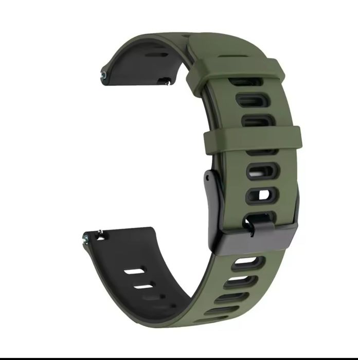 Pasek do zegarka 22 mm zielono-czarne