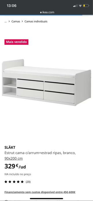 Cama de solteiro SLÃKT IKEA