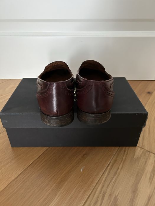 Mokasyny damskie Massimo Dutti burgundowe 37