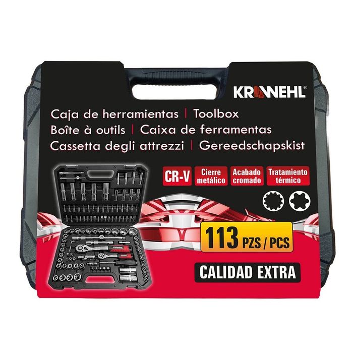 Caixa de ferramentas krawehl 116 peças
