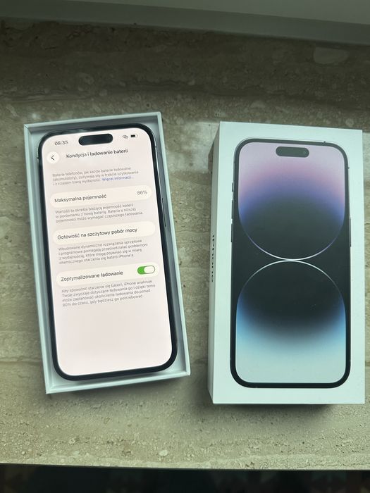 Apple iPhone 14 Pro 256GB (Deep Purple) – Bateria 86%, Stan Idealny, Wersja eSIM