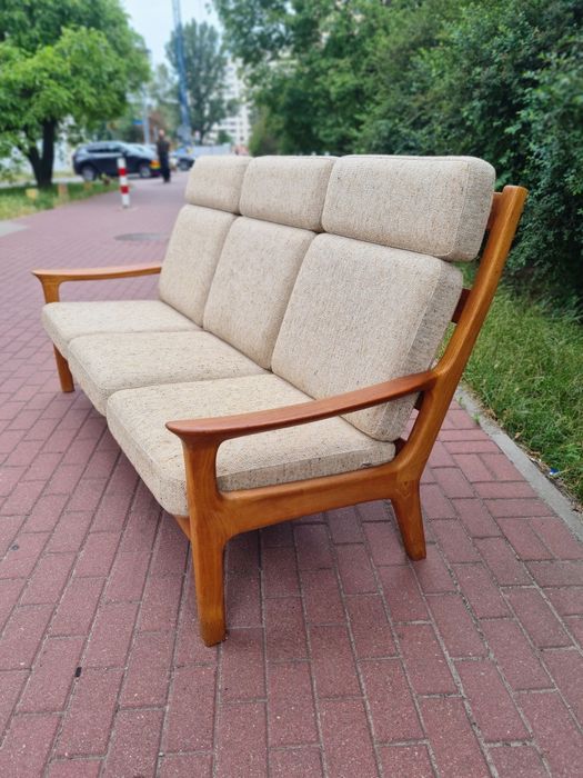 Sofa tekowa proj. Juul Kristensen, skandynawski design Dania lata 60